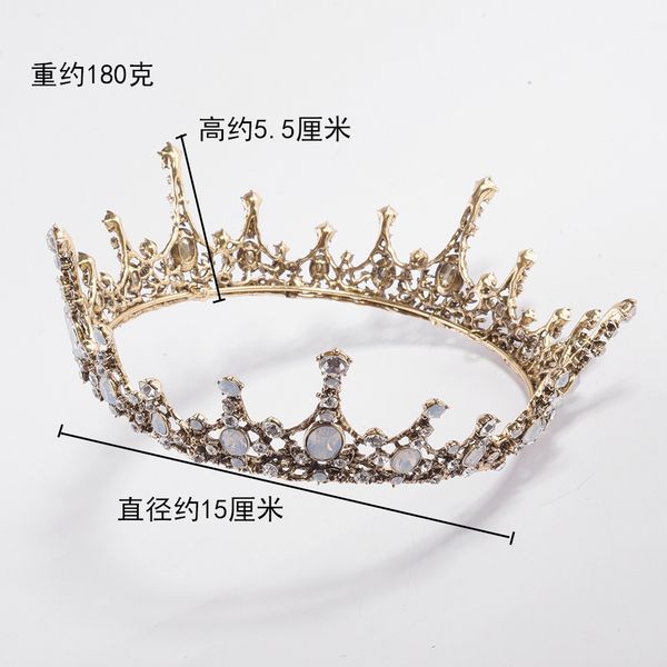 european and american baroque bride crown headwear retro bronze rhinestone hair ornament mysterious emerald princess crown wedding dress acc, Silver
european and american baroque bride crown headwear retro bronze rhinestone hair ornament mysterious emerald princess crown wedding dress acc, Silver