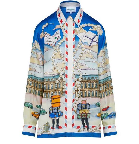 casablanca 23ss designer shirt silk casual pearl pop travel couple hawaiian beach long sleeve shirt, White;black
casablanca 23ss designer shirt silk casual pearl pop travel couple hawaiian beach long sleeve shirt, White;black