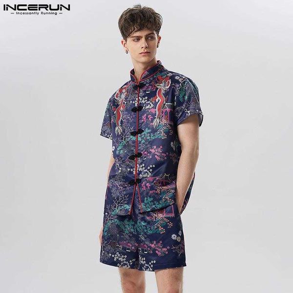 men's casual shirts men sets printing vintage stand collar short sleeve shirt shorts 2pcs streetwear 2023 vacation men casual suits s5x, White;black
men's casual shirts men sets printing vintage stand collar short sleeve shirt shorts 2pcs streetwear 2023 vacation men casual suits s5x, White;black