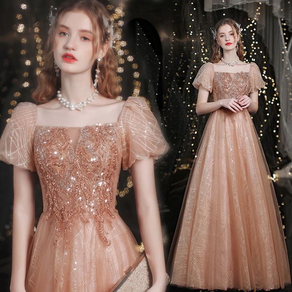 party dresses wyhs-130#golden evening dress puff sleeve bride wedding prom toast dress summer banquet catwalk annual meeting sequin 230504, White;black
party dresses wyhs-130#golden evening dress puff sleeve bride wedding prom toast dress summer banquet catwalk annual meeting sequin 230504, White;black
