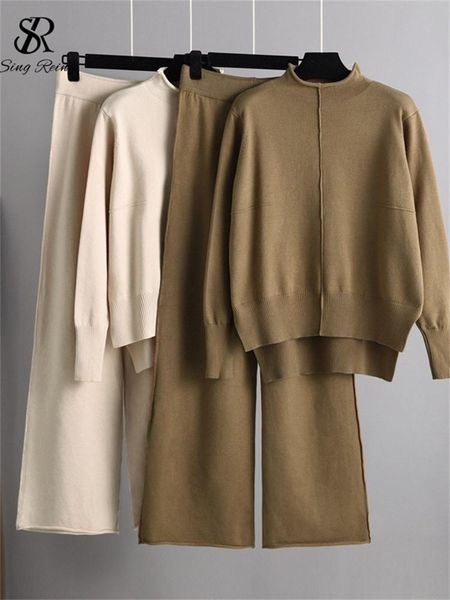 pants singreiny winter female knitted two pieces suits solid sweater wide leg long pants sets women loose warm sweater suits, White
pants singreiny winter female knitted two pieces suits solid sweater wide leg long pants sets women loose warm sweater suits, White