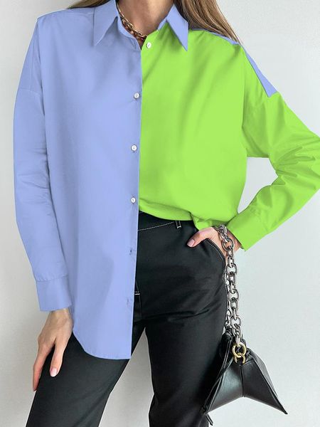polos omsj 2022 women fashion color patchwork contrast blouses office ladies breasted casual contrast shirts allmatch loose chic, White
polos omsj 2022 women fashion color patchwork contrast blouses office ladies breasted casual contrast shirts allmatch loose chic, White