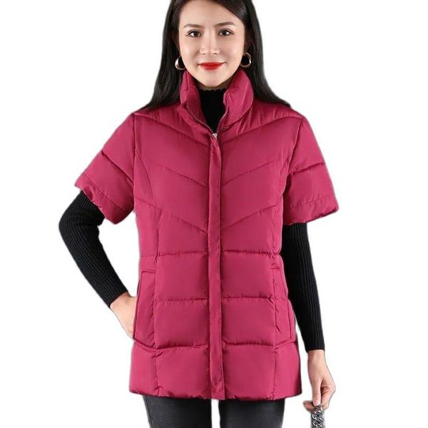 leather 2022 new halfsleeved women's vest shoulder guard middleaged elderly mom wear down cotton coat casual waistcoat winter jacket, Black
leather 2022 new halfsleeved women's vest shoulder guard middleaged elderly mom wear down cotton coat casual waistcoat winter jacket, Black