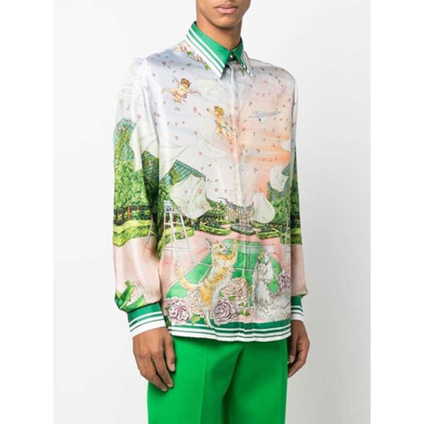 casablanca 23ss designer shirt silk casual style loose men and women versatile fashion brand hawaii beach long-sleeved shirt, White;black
casablanca 23ss designer shirt silk casual style loose men and women versatile fashion brand hawaii beach long-sleeved shirt, White;black