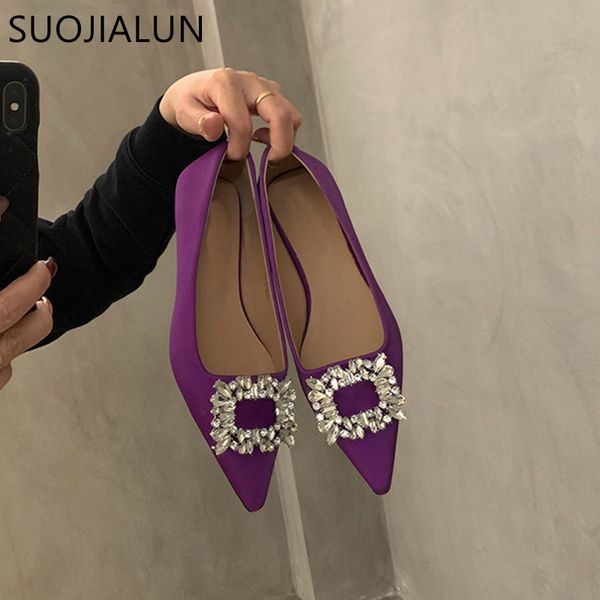 dress shoes suojialun spring brand flat heel women fashion crystal buckle ladies elegant ballet pointed toe loafe 230503, Black
dress shoes suojialun spring brand flat heel women fashion crystal buckle ladies elegant ballet pointed toe loafe 230503, Black
