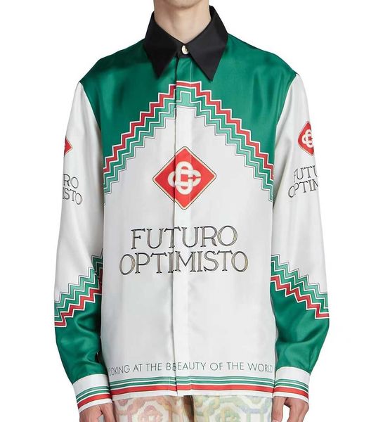23ss casablanca designer shirt silk casual style red slogan loose men and women versatile fashion brand long sleeve, White;black
23ss casablanca designer shirt silk casual style red slogan loose men and women versatile fashion brand long sleeve, White;black
