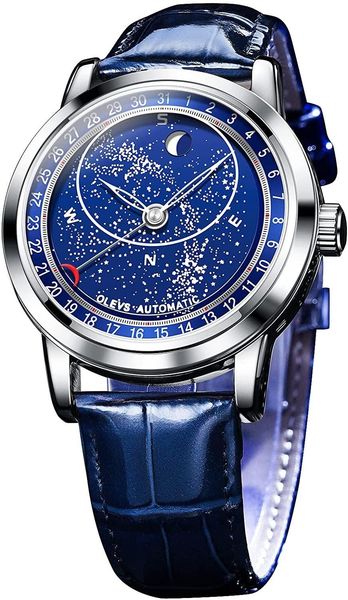 u1 aaa men's sky moon watch automatic mechanical movement blue leather luxury dress waterproof luminous sapphire wrist watches wristwat, Slivery;brown
u1 aaa men's sky moon watch automatic mechanical movement blue leather luxury dress waterproof luminous sapphire wrist watches wristwat, Slivery;brown