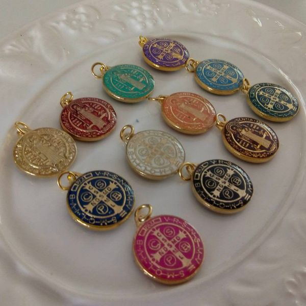 charms 50 pcs religious set of multicolor saint benedict medals catholic gold plated sb medal coin san benito favors gifts, Bronze;silver
charms 50 pcs religious set of multicolor saint benedict medals catholic gold plated sb medal coin san benito favors gifts, Bronze;silver