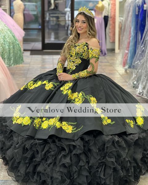 2023 black ball gown sweet 16 quinceanera dresses off shoulder ruffle crystal embroidery lace mexican vestidos de 15 party wear, Blue;red
2023 black ball gown sweet 16 quinceanera dresses off shoulder ruffle crystal embroidery lace mexican vestidos de 15 party wear, Blue;red