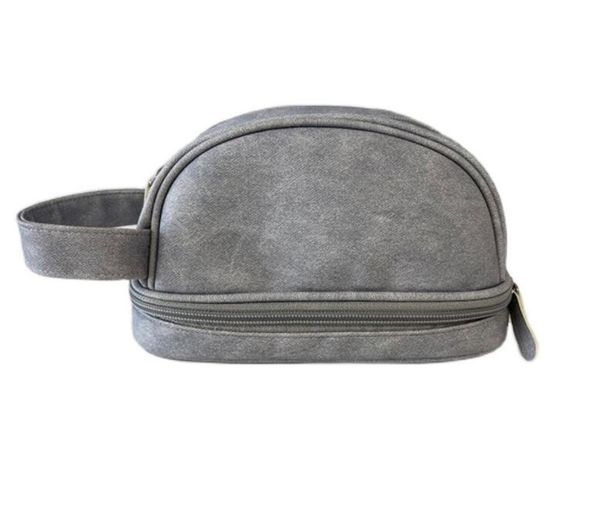 cosmetic bags lady demin grey dry and wet separation double travel wash kit