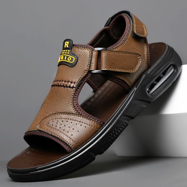 sandals mens summer cow leather designer leisure sports driving outside wear beach shoes mens air cushion slippers 230503, Black
sandals mens summer cow leather designer leisure sports driving outside wear beach shoes mens air cushion slippers 230503, Black