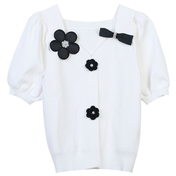 325 2023 runway summer brand same style sweater short sleeve blue pink white v neck cardigan fashion clothes womens mingmei66, White;black
325 2023 runway summer brand same style sweater short sleeve blue pink white v neck cardigan fashion clothes womens mingmei66, White;black