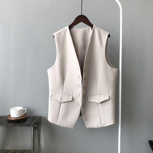 vests women's vest long v neck ladies sleeveless jacket single breasted fashion casual office black coats chaleco, Black;white
vests women's vest long v neck ladies sleeveless jacket single breasted fashion casual office black coats chaleco, Black;white