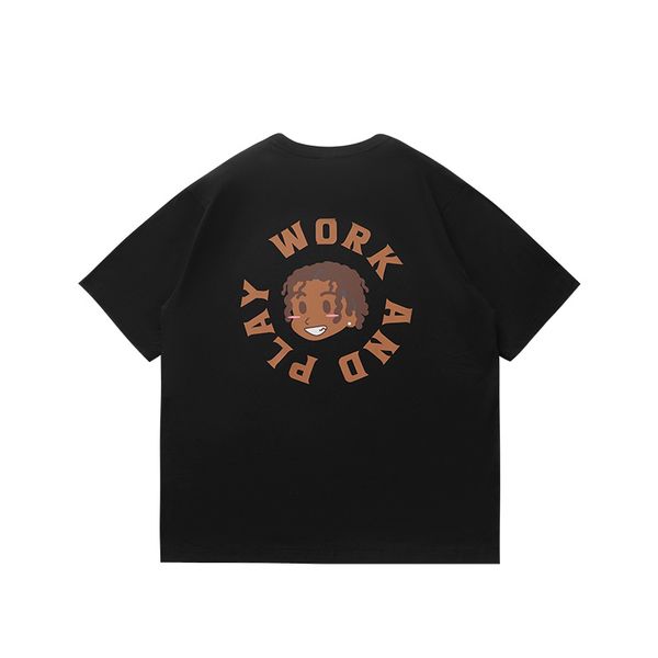 fun cartoon head letter printed t-shirt 2023 summer new product tide brand street men's short sleeve, White;black
fun cartoon head letter printed t-shirt 2023 summer new product tide brand street men's short sleeve, White;black