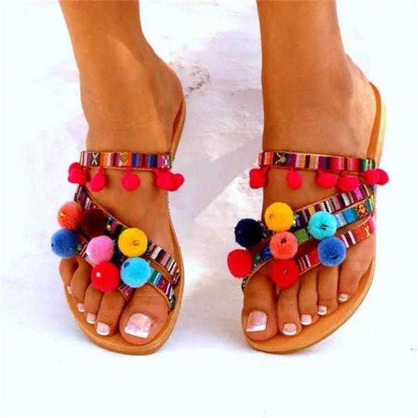 slippers women summer flats sandals new bohemian flip flops multi-color pom fashion slides casual ladies shoes zapatos 230424, Black
slippers women summer flats sandals new bohemian flip flops multi-color pom fashion slides casual ladies shoes zapatos 230424, Black