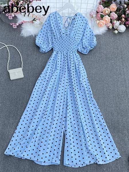 women's jumpsuits rompers summer dot holiday casual wide leg jumpsuits v neck puff sleeve waist elastic rompers loose beach long playsu, Black;white
women's jumpsuits rompers summer dot holiday casual wide leg jumpsuits v neck puff sleeve waist elastic rompers loose beach long playsu, Black;white