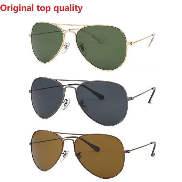 sunglasses men women famous brand sunglasses fashion pilot metal frame glass lenses uv400 sun glasses with box, White;black
sunglasses men women famous brand sunglasses fashion pilot metal frame glass lenses uv400 sun glasses with box, White;black