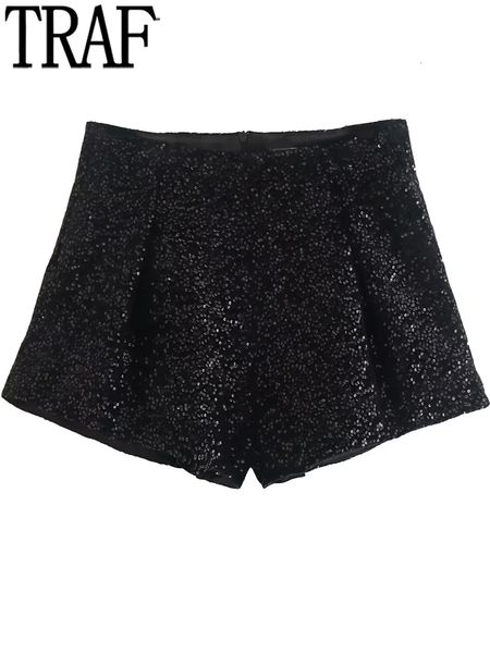 women's shorts traf black sequin shorts women velvet bermuda shorts woman casual high waist shorts for women fall streetwear short pant, White;black
women's shorts traf black sequin shorts women velvet bermuda shorts woman casual high waist shorts for women fall streetwear short pant, White;black