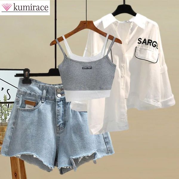 women's two piece pants large women's summer suit fashionable women's casual shirt fake two-piece suspender cowboy shorts thr, White
women's two piece pants large women's summer suit fashionable women's casual shirt fake two-piece suspender cowboy shorts thr, White