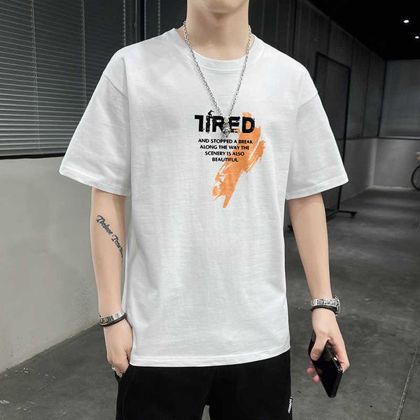 men's short cotton 2023 spring new korean version loose fit t-shirt half sleeve fashion brand underlay shirt, White;black
men's short cotton 2023 spring new korean version loose fit t-shirt half sleeve fashion brand underlay shirt, White;black