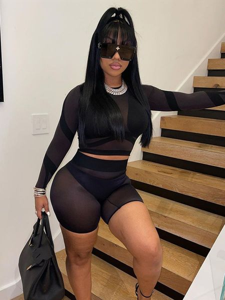 women's two piece pants hirigin mesh patchwork 2 pieces long sleeve tank biker shorts set see through sheer skinny summer tracksuit 230, White
women's two piece pants hirigin mesh patchwork 2 pieces long sleeve tank biker shorts set see through sheer skinny summer tracksuit 230, White