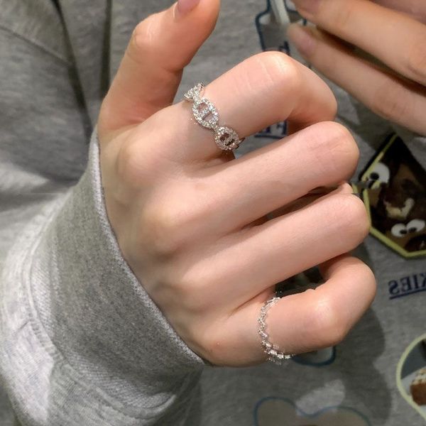 promise rings for her couple rings for women shinestone horseshoe double d ring ins student minimalism niche new high-end chain ring female, Silver
promise rings for her couple rings for women shinestone horseshoe double d ring ins student minimalism niche new high-end chain ring female, Silver