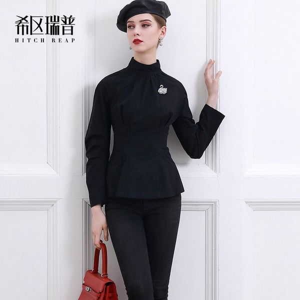 polos high end stand collar shirt women's versatile temperament celebrity design sense niche top, White
polos high end stand collar shirt women's versatile temperament celebrity design sense niche top, White
