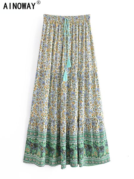 skirts vintage chic fashion hippie women beach bohemian green floral print pleasted skirt elastic waist a-line boho maxi skirts femme 230504, Black
skirts vintage chic fashion hippie women beach bohemian green floral print pleasted skirt elastic waist a-line boho maxi skirts femme 230504, Black