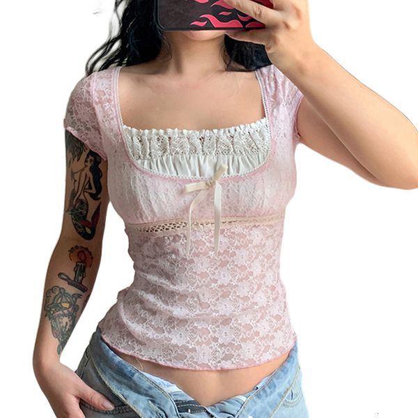 camisoles tanks sweet women lace crop summer patchwork square collar short sleeve slim t shirt fairycore clothes cute e girl clothing 23050, Black;white
camisoles tanks sweet women lace crop summer patchwork square collar short sleeve slim t shirt fairycore clothes cute e girl clothing 23050, Black;white