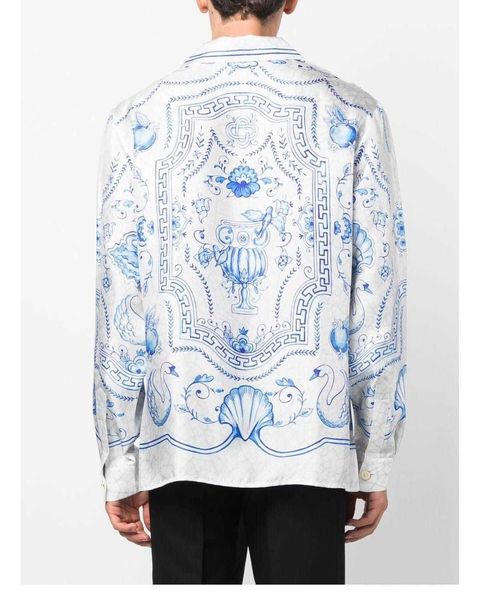 casablanca 2023ss designer shirt silk casual swan textured white cuban collar hawaiian beach men and women long sleeved shirt, White;black
casablanca 2023ss designer shirt silk casual swan textured white cuban collar hawaiian beach men and women long sleeved shirt, White;black