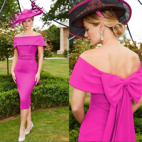 elegant pink mother of the bride dress 2023 off shoulders sheath tea length wedding guest dresses mom evening party wear with bow chic groom, Black;red
elegant pink mother of the bride dress 2023 off shoulders sheath tea length wedding guest dresses mom evening party wear with bow chic groom, Black;red