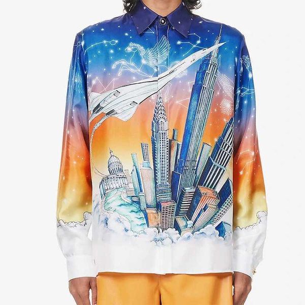casablanca 23ss aviation constellation urban silk shirts designer button up fashion hawaiian long sleeve shirt, White;black
casablanca 23ss aviation constellation urban silk shirts designer button up fashion hawaiian long sleeve shirt, White;black
