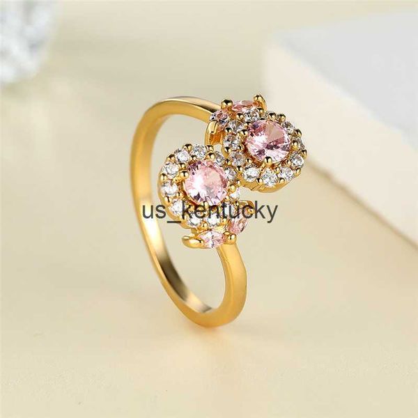 band rings tren gold color engagement ring luxury crystal round stone opening ring elegant pink zircon sun flower rings for women jewelry, Silver
band rings tren gold color engagement ring luxury crystal round stone opening ring elegant pink zircon sun flower rings for women jewelry, Silver