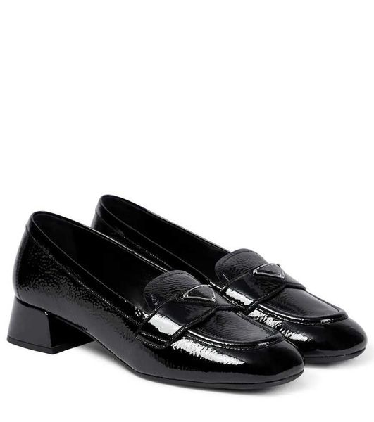 designer loafers women dress shoes luxury metal triangle patent leather loafer 35mm block heel square toes eu35-41 with box, Black
designer loafers women dress shoes luxury metal triangle patent leather loafer 35mm block heel square toes eu35-41 with box, Black