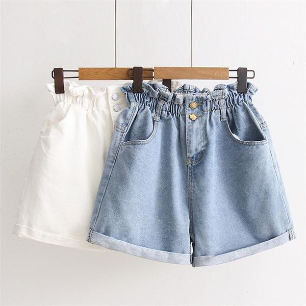 women's shorts summer high waist denim shorts women casual loose ladies fashion roll up hem elastic waist pocket blue white jeans femal, White;black
women's shorts summer high waist denim shorts women casual loose ladies fashion roll up hem elastic waist pocket blue white jeans femal, White;black