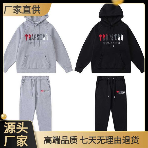 trapstar letter red black towel embroidery plush hoodie closure zipper pants casual pants set, Black;white
trapstar letter red black towel embroidery plush hoodie closure zipper pants casual pants set, Black;white