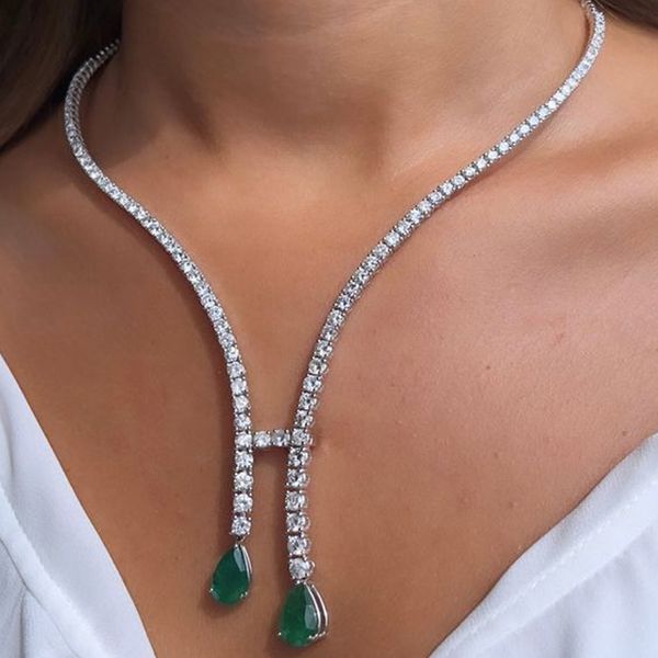 chokers stonefans cz zircon long choker necklace vintage green water drop bridal torques jewelry women bijoux crystal collar 230503, Golden;silver
chokers stonefans cz zircon long choker necklace vintage green water drop bridal torques jewelry women bijoux crystal collar 230503, Golden;silver