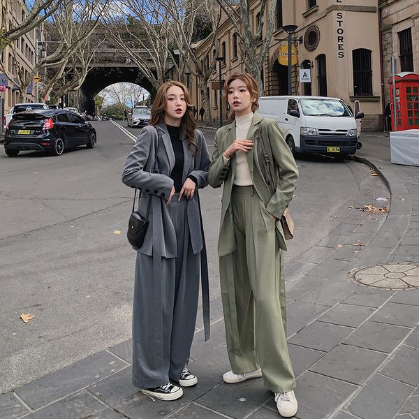 women s t shirt spring fall loose fashion sets suit wide leg pant solid color double breasted slim fit female small suits 2 piece set 230504, White
women s t shirt spring fall loose fashion sets suit wide leg pant solid color double breasted slim fit female small suits 2 piece set 230504, White