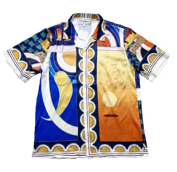 new casablanca designer shirt silk casual graphic male and female lovers hawaiian beach short-sleeved shirt, White;black
new casablanca designer shirt silk casual graphic male and female lovers hawaiian beach short-sleeved shirt, White;black