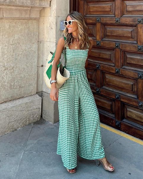 women's jumpsuits rompers wildpinky fashion women jumpsuits summer pleated wide leg overalls high waist casual plaid sleeveless loose r, Black;white
women's jumpsuits rompers wildpinky fashion women jumpsuits summer pleated wide leg overalls high waist casual plaid sleeveless loose r, Black;white