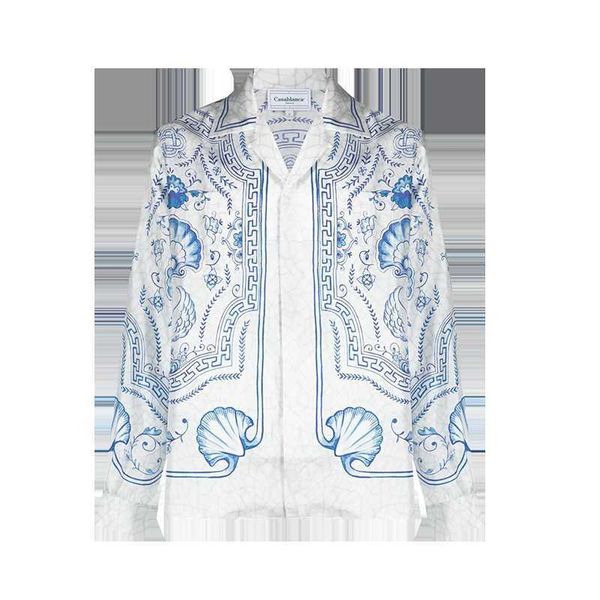 casablanca 23ss designer shirt silk casual white marble swan fashion hawaiian beach long sleeve, White;black
casablanca 23ss designer shirt silk casual white marble swan fashion hawaiian beach long sleeve, White;black