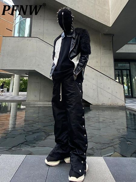 pants pfnw darkwear style breasted straight loose pants overalls middle elastic waist popular tide niche casual pants men 12a4124, Black
pants pfnw darkwear style breasted straight loose pants overalls middle elastic waist popular tide niche casual pants men 12a4124, Black