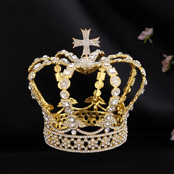 european and american cross, water diamond crown, baroque round full diamond crystal bridal headwear, model walk show accessories, Silver
european and american cross, water diamond crown, baroque round full diamond crystal bridal headwear, model walk show accessories, Silver