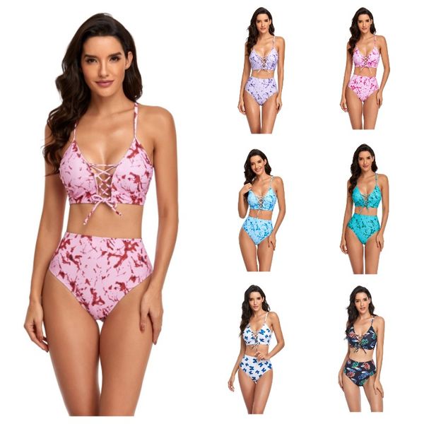 multicolor marbling printted two-pieces bikinis set for women crossed lace-up cut out swimming bra high-waist briefs swimwear girls 2023 sum, White;black
multicolor marbling printted two-pieces bikinis set for women crossed lace-up cut out swimming bra high-waist briefs swimwear girls 2023 sum, White;black
