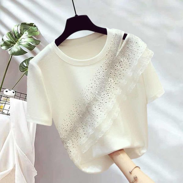 t-shirt offshoulder tshirt ladies loose tees drilling ruffles stitching white tshirt female 2022 summer new short sleeve tee
t-shirt offshoulder tshirt ladies loose tees drilling ruffles stitching white tshirt female 2022 summer new short sleeve tee