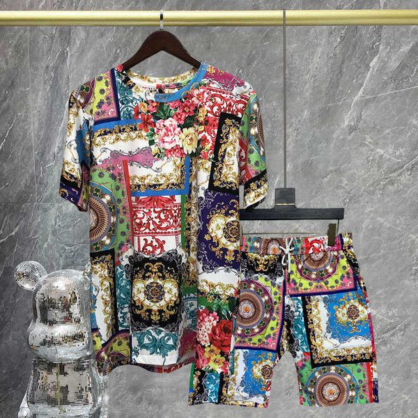 men's casual shirts multicolored floral print patchwork shortsleeved tshirt 2piece suit men's suit sportswear and shorts tracksui, White;black
men's casual shirts multicolored floral print patchwork shortsleeved tshirt 2piece suit men's suit sportswear and shorts tracksui, White;black