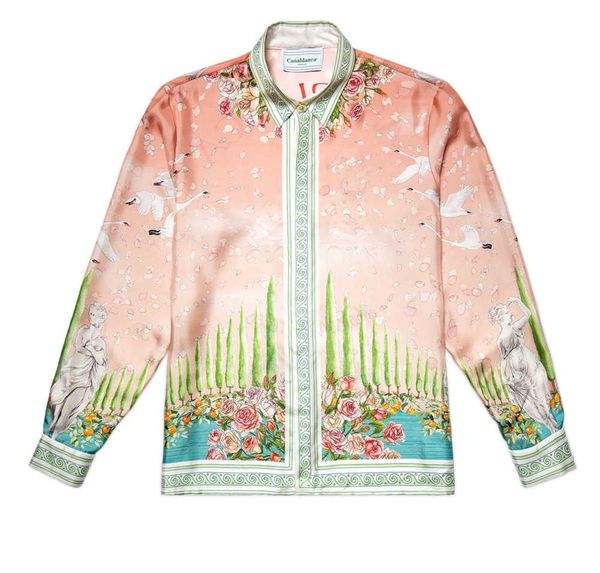 casablanca 23ss designer shirt silk casual palace fashion brand versatile hawaii beach long sleeve shirt, White;black
casablanca 23ss designer shirt silk casual palace fashion brand versatile hawaii beach long sleeve shirt, White;black