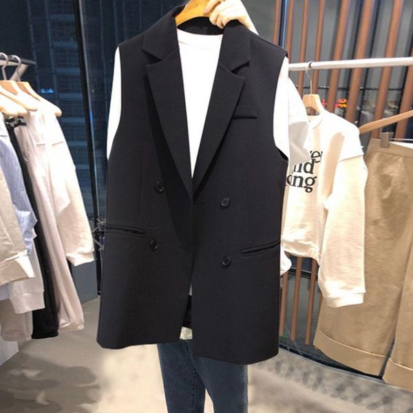 vests 2020 new spring women fashion button pockets waistcoat vintage female casual outerwear chic double breasted sleeveless vest a24, Black;white
vests 2020 new spring women fashion button pockets waistcoat vintage female casual outerwear chic double breasted sleeveless vest a24, Black;white