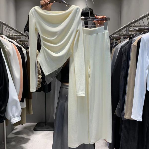womens two piece pants slim spring solid irregular tshirts women crop tees full tshirt high waist loose straight casual sets 2 230504, White
womens two piece pants slim spring solid irregular tshirts women crop tees full tshirt high waist loose straight casual sets 2 230504, White