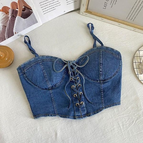 t-shirt seksowna damska sznurkiem denim camisole lato szykowny typu crop tank lady streetwear jednolity kolor denim camis, White
t-shirt seksowna damska sznurkiem denim camisole lato szykowny typu crop tank lady streetwear jednolity kolor denim camis, White